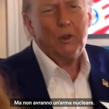 IRAN - TRUMP: "Non voglio un cambio di regime perché l'Iran non avrà l'arma nucleare*