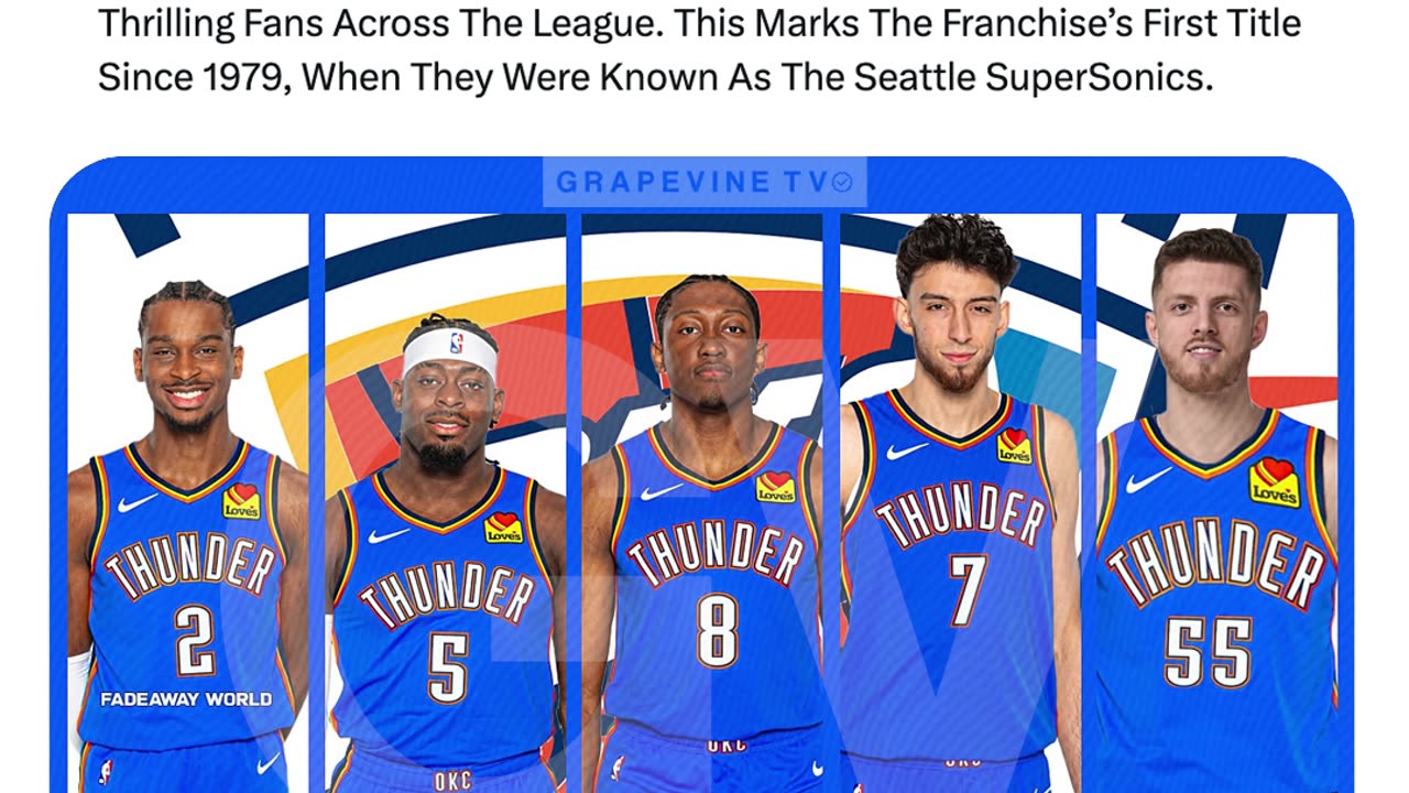 The Oklahoma City Thunder Have Won The 2025 NBA Championship, Thrilling Fans Across The League.