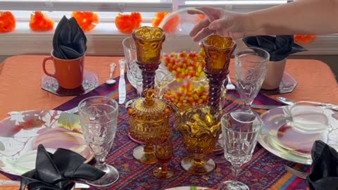Fall Home Dinner Party Beautiful Table Setting Ideas. Vintage, Thrift Store and Modern Treasures.