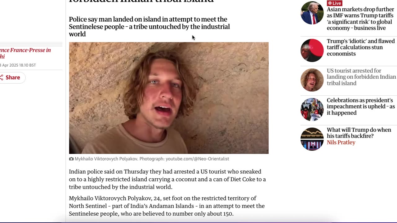 Master GongSun Taoism - Taoism Applied to the News- Tourist arrested for landing on forbidden island