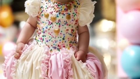 "Cute Babies Walking in Colorful Flower Dresses 🌸💖 | #Shorts #Reels"