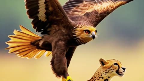 Eagle Captures FAST Running Cheetah in Mid Air and Flies to Nest? #cute #actionadventure.