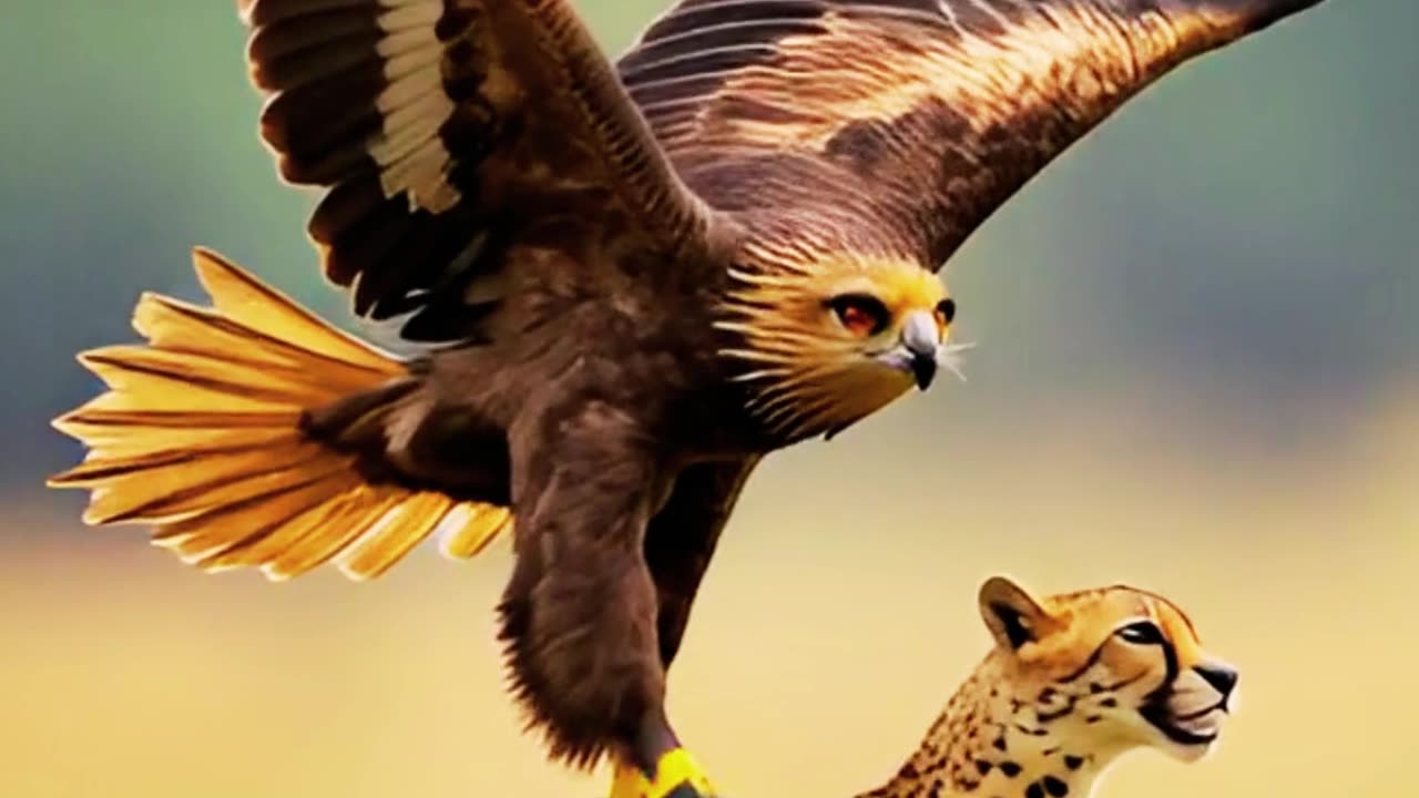 Eagle Captures FAST Running Cheetah in Mid Air and Flies to Nest? #cute #actionadventure.