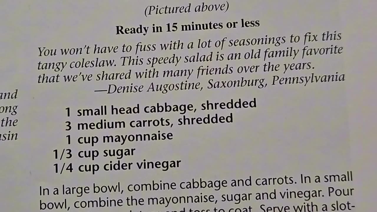 Recipe for Moms Coleslaw easy 5 ingredient salad