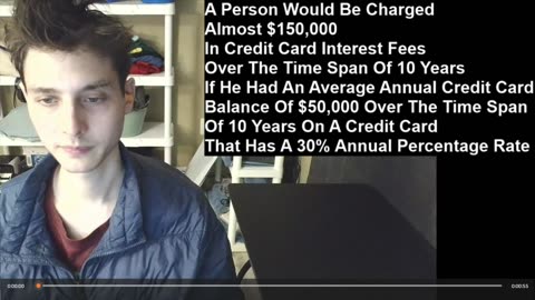 A Person Would Be Charged Almost $150,000 In Credit Card Interest Fees Over A Time Span Of 10 Years