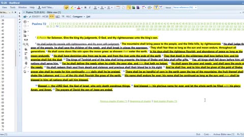 Bible Study Psalms 72