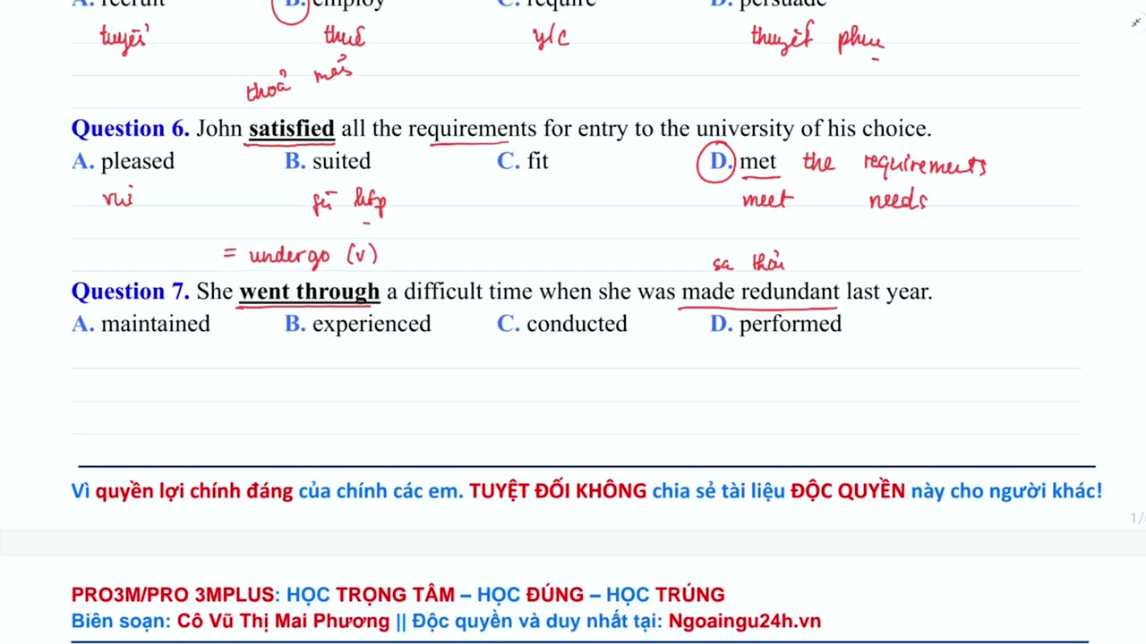 Đồng nghĩa – trái nghĩa trong ngữ cảnh Buổi 1
