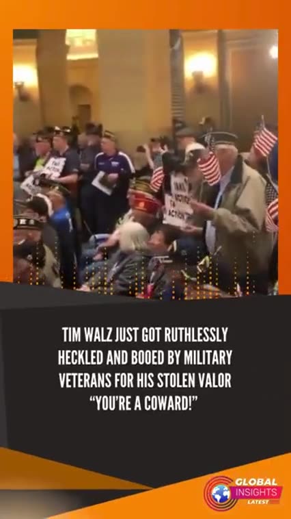 TAMPON TIM WALZ JUST GOT RUTHLESSLY HECKLED ☻ BY MILITARY VETERANS FOR HIS STOLEN VALOR❗
