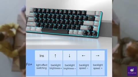 MageGee Portable 60% Mechanical Gaming Keyboard, MK-Box LED Backlit Compact 68 K