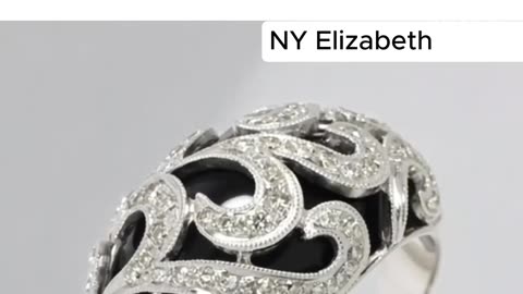 DIAMOND ONYX RING 18K WHITE GOLD | Luxury Finds @ NY Elizabeth