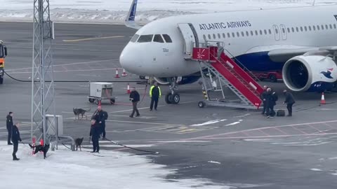 About 100 police officers with 3 police dogs arrived to Nuuk, Greenland from Denmark.