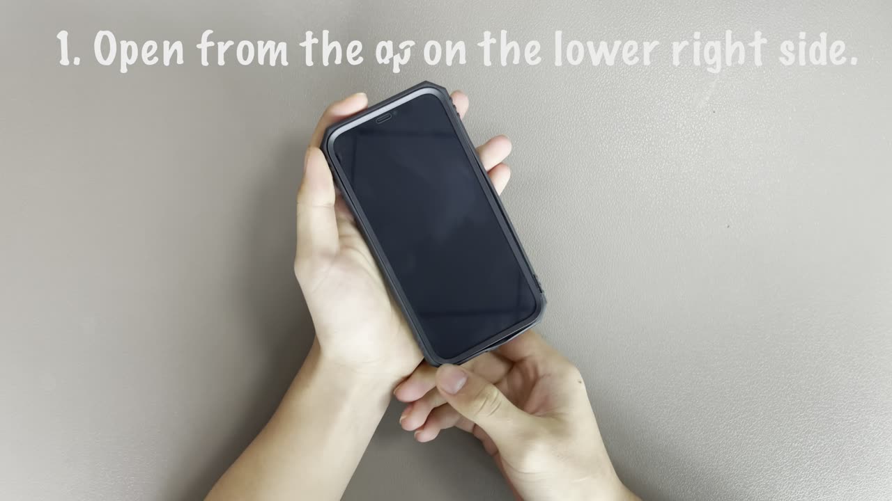Military-grade mobile phone case installation demonstration.