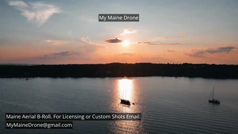 Maine B-Roll (No Sound): Stover's Point, Harpswell Maine Boat in the Sunset