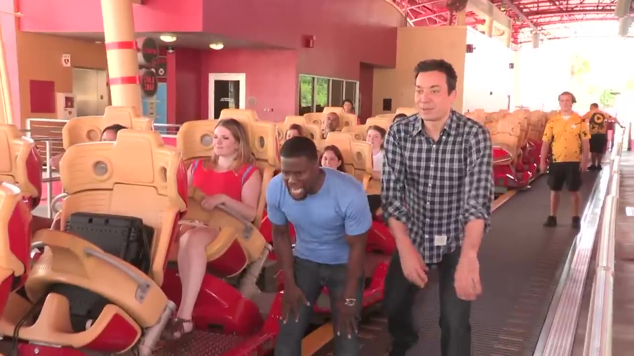 Jimmy and Kevin Hart Ride a Roller Coaster