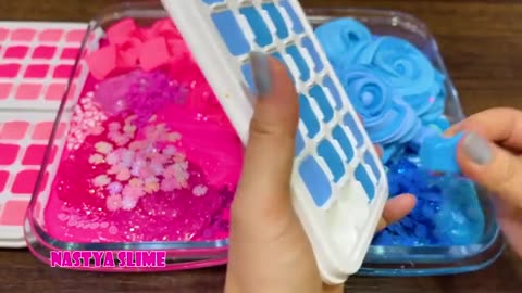 PINK vs BLUE Mixing random into GLOSSY SLIME Satisfying Nastya Slime_part3