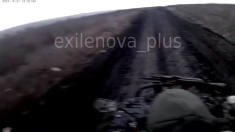 Russian Soldiers on ATV Bail From Incoming Drone