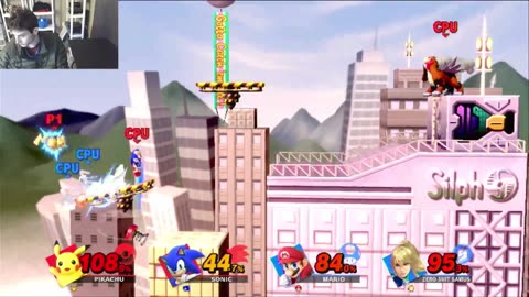 Body Suit Samus And Mario VS Sonic And Pikachu The Pokemon In A Super Smash Bros. Ultimate Match