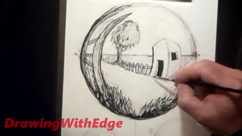 Inking Fisheye Lens Effect. Time Laps