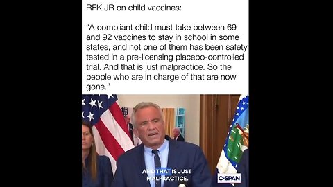 ⛔️RFK Jr. on child vaccines: "In 1986, there were 11 vaccines - Today 69 & 92 vax's"
