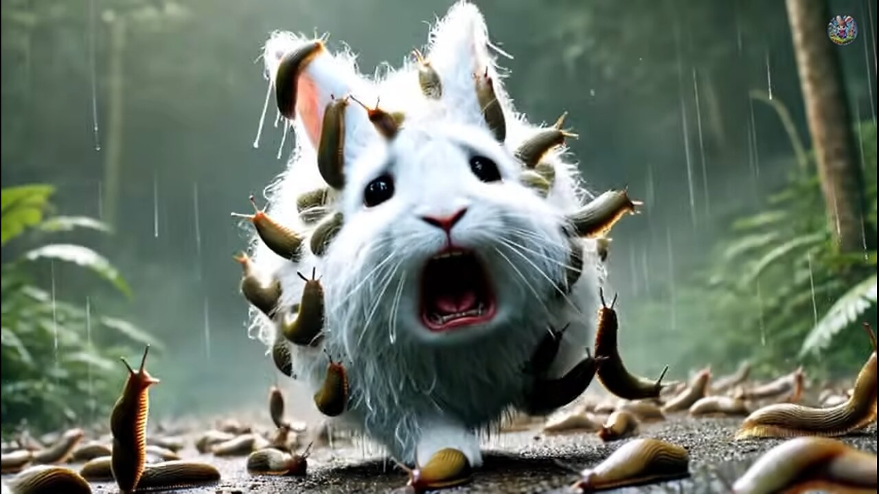 A rabbit is surviving from leeches in a rainforest. 🐰 #rabbit #RabbitRescue #BunnyAdventure
