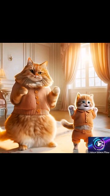 Adorable Cat and Kitten Dance to APT Style | Cute Feline Dance Duo