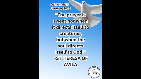 Daily Insight June 19, 2025 #faith #Saints #Insight