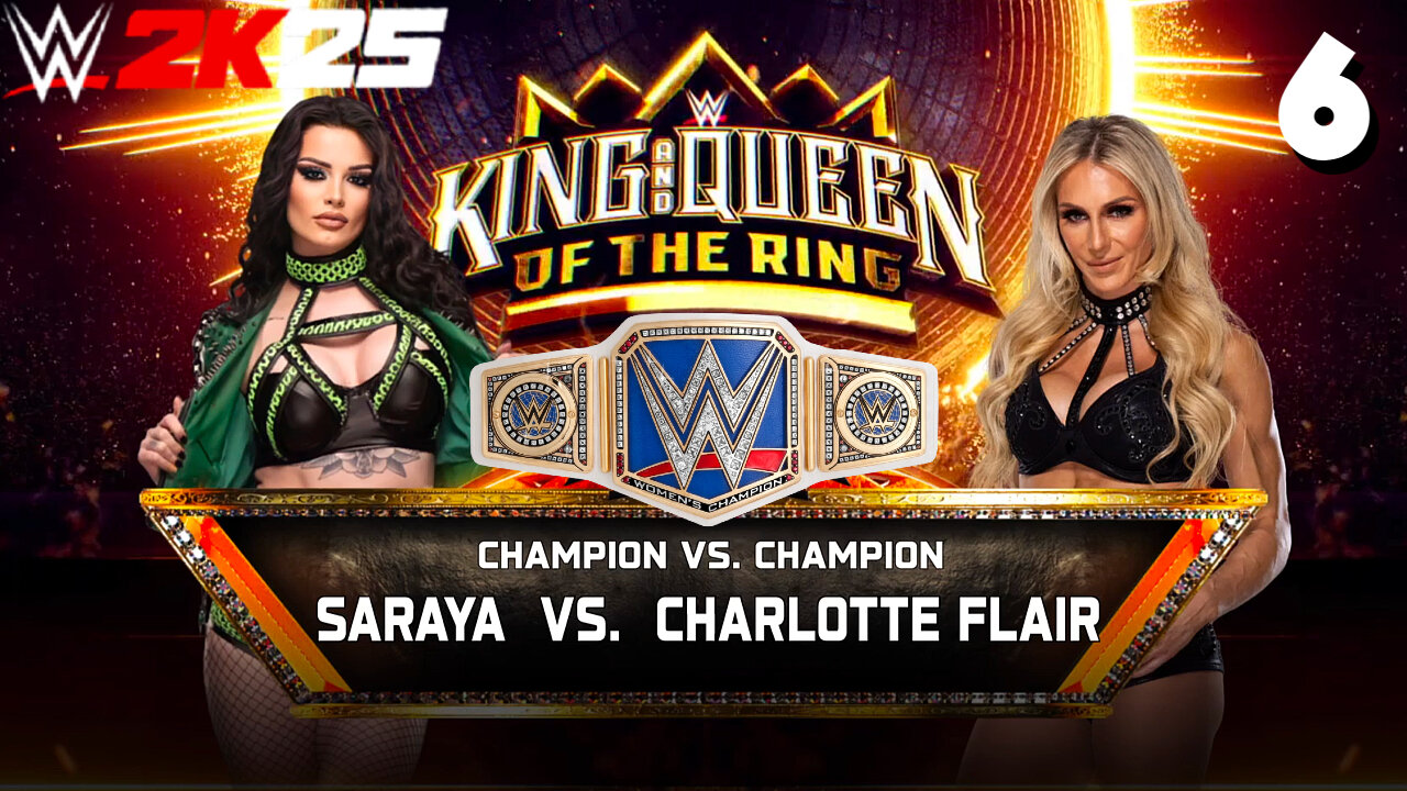 WWE 2K25 Smackdown Championship - Saraya vs Charlotte Flair.