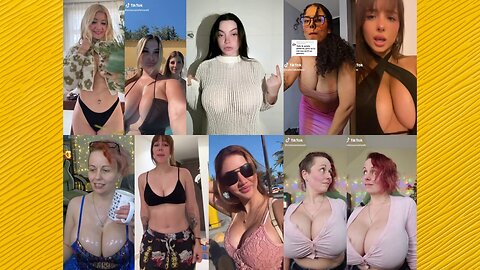 Huge Boobs / No Bra / Hard Nipples 88 - Big bank tiktok challenge ❤️‍ClipchampGirls 2025