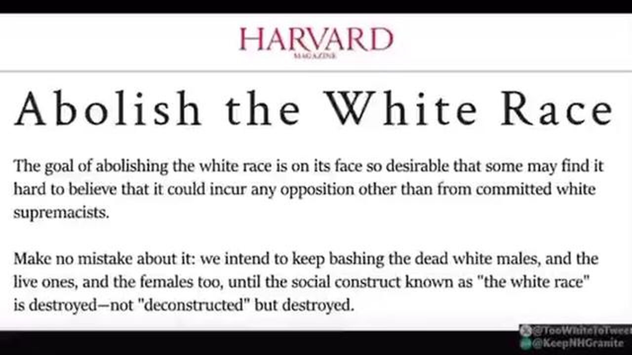 STOP the Antiwhite hate, discrimination & propaganda. This is what the Education systems & Governme