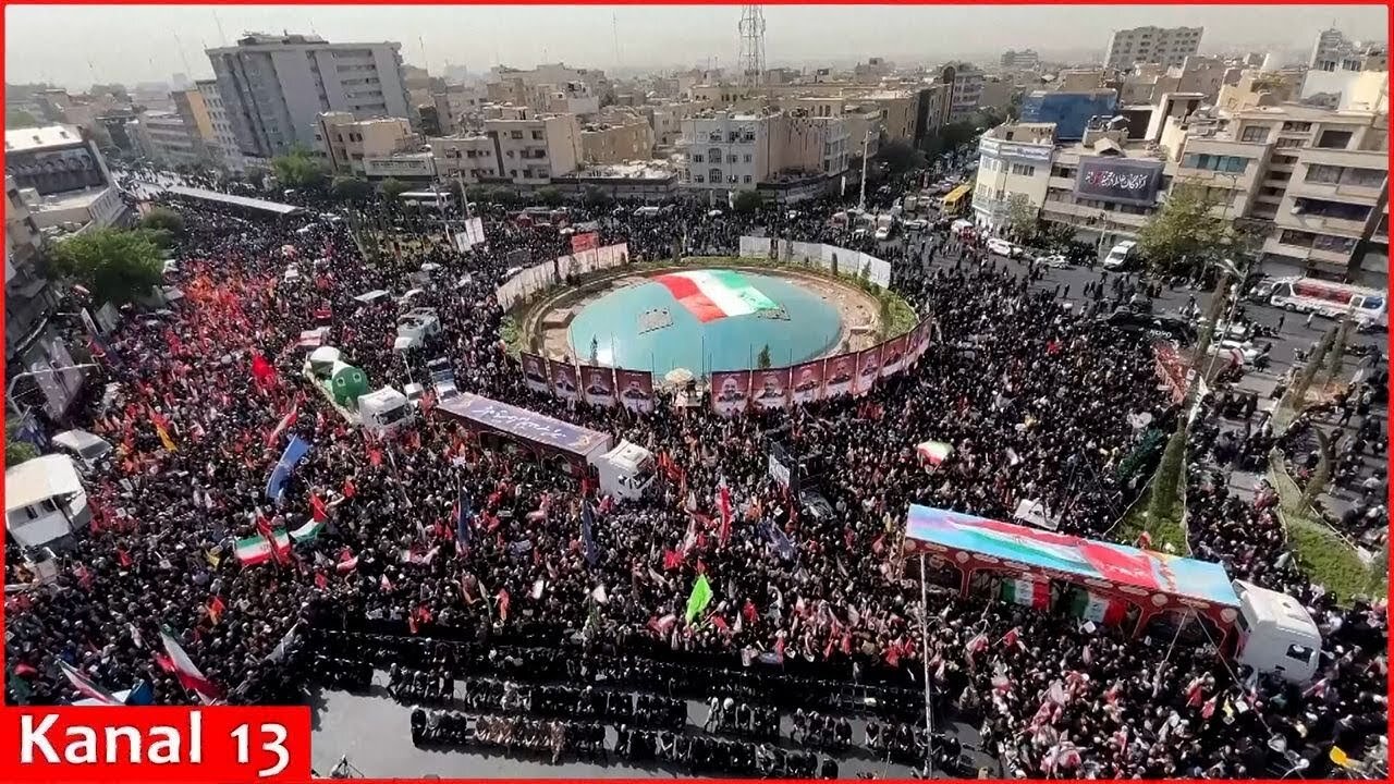 Hundreds of thousands mourn top Iranian military commanders and scientists killed in Israeli strikes