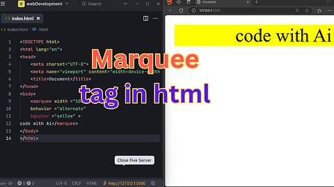 Marquee tag in html
