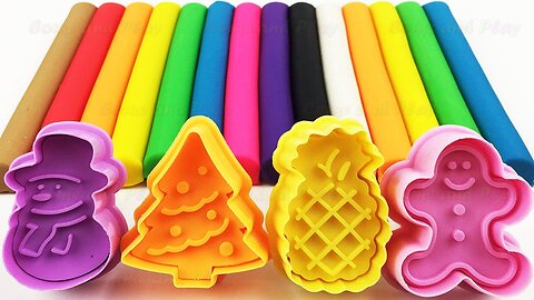 Learn Colors with Play Doh Modelling Clay and Cookie Molds and Surprise