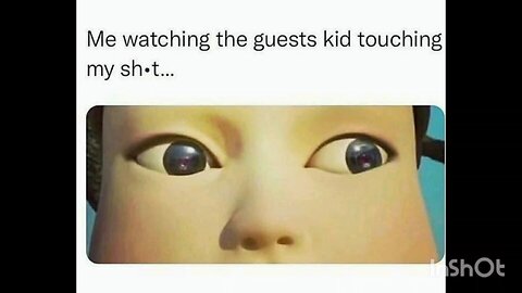 Me watching the guests kid touching my shot...