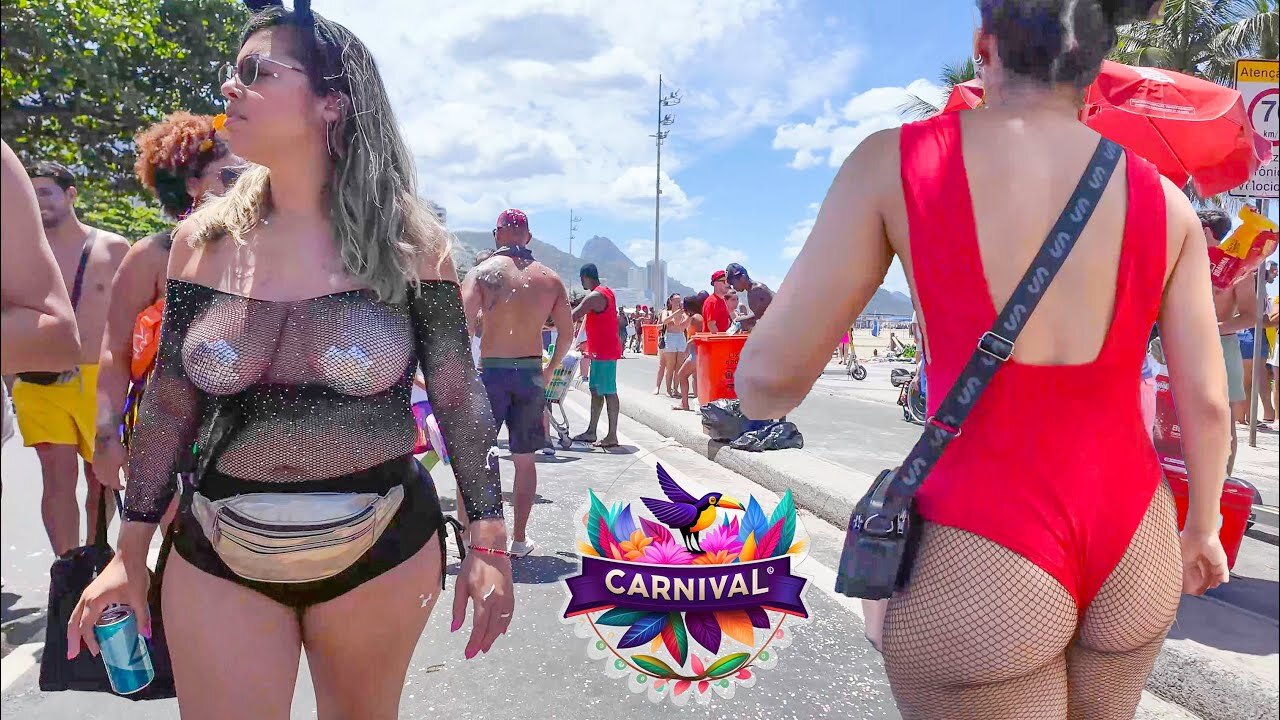 Brazil Carnival Vibes | Walking in Copacabana Beach During Carnival Bloco 🇧🇷 Rio de