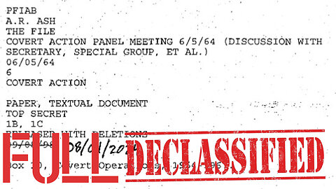 White House, PFIAB, Covert Action Panel Meeting 6/5/64(Discussion with Secretary, Special Group, et al.),” Top Secret, June 5, 1964 FULL DOCUMENT