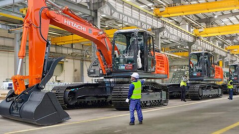 How They Produce Massive Excavators Inside Billion $ Factory - Production Line