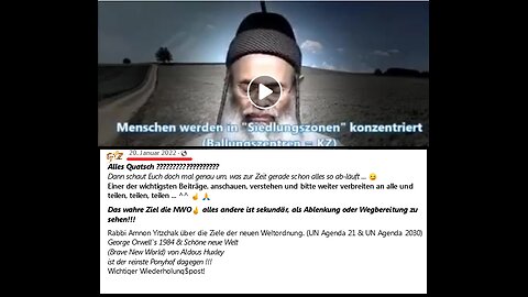 Rabbi Amnon Yitzchak über die Ziele der neuen Weltordnung. (UN Agenda 21 & UN Agenda 2030)