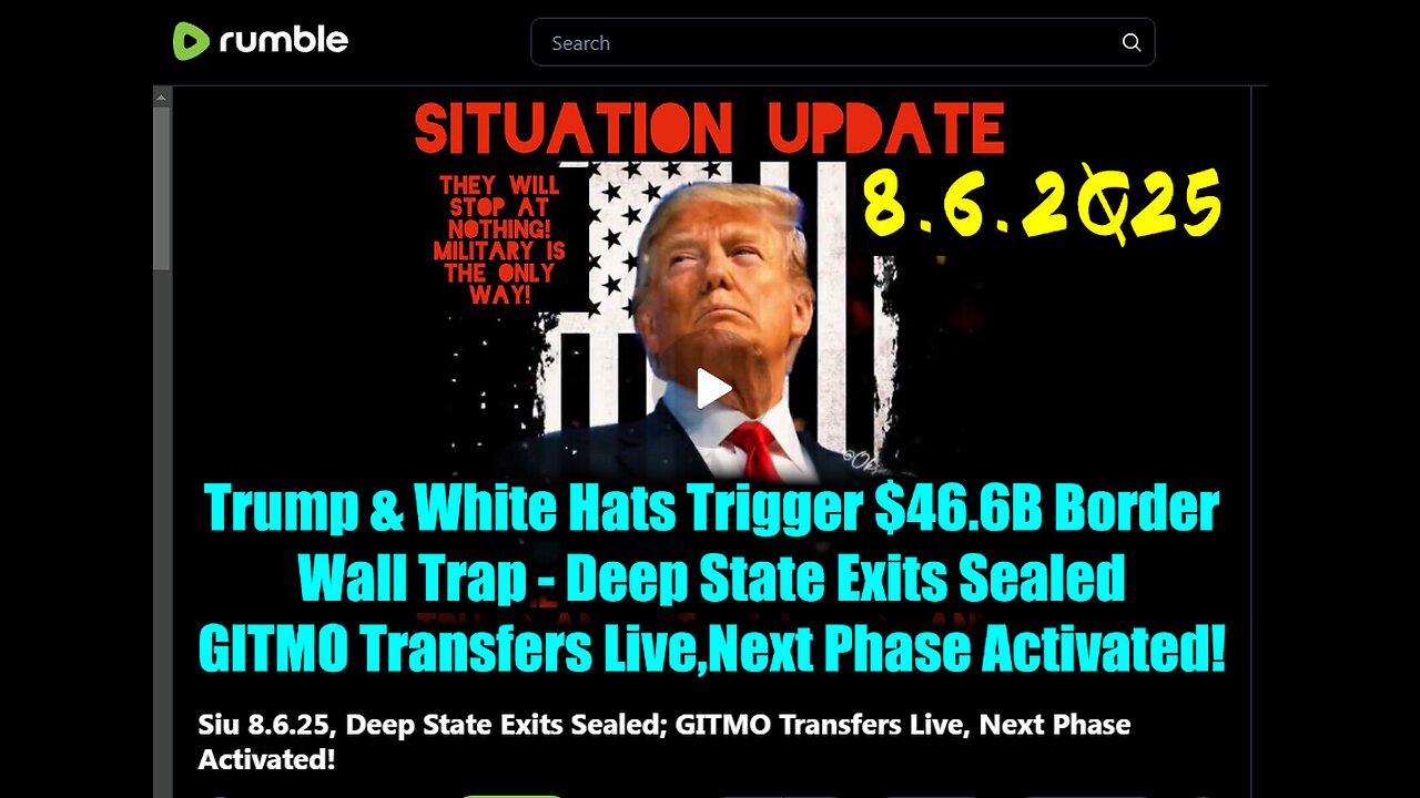 Siu 8.6.25, Deep State Exits Sealed; GITMO Transfers Live, Next Phase Activated!
