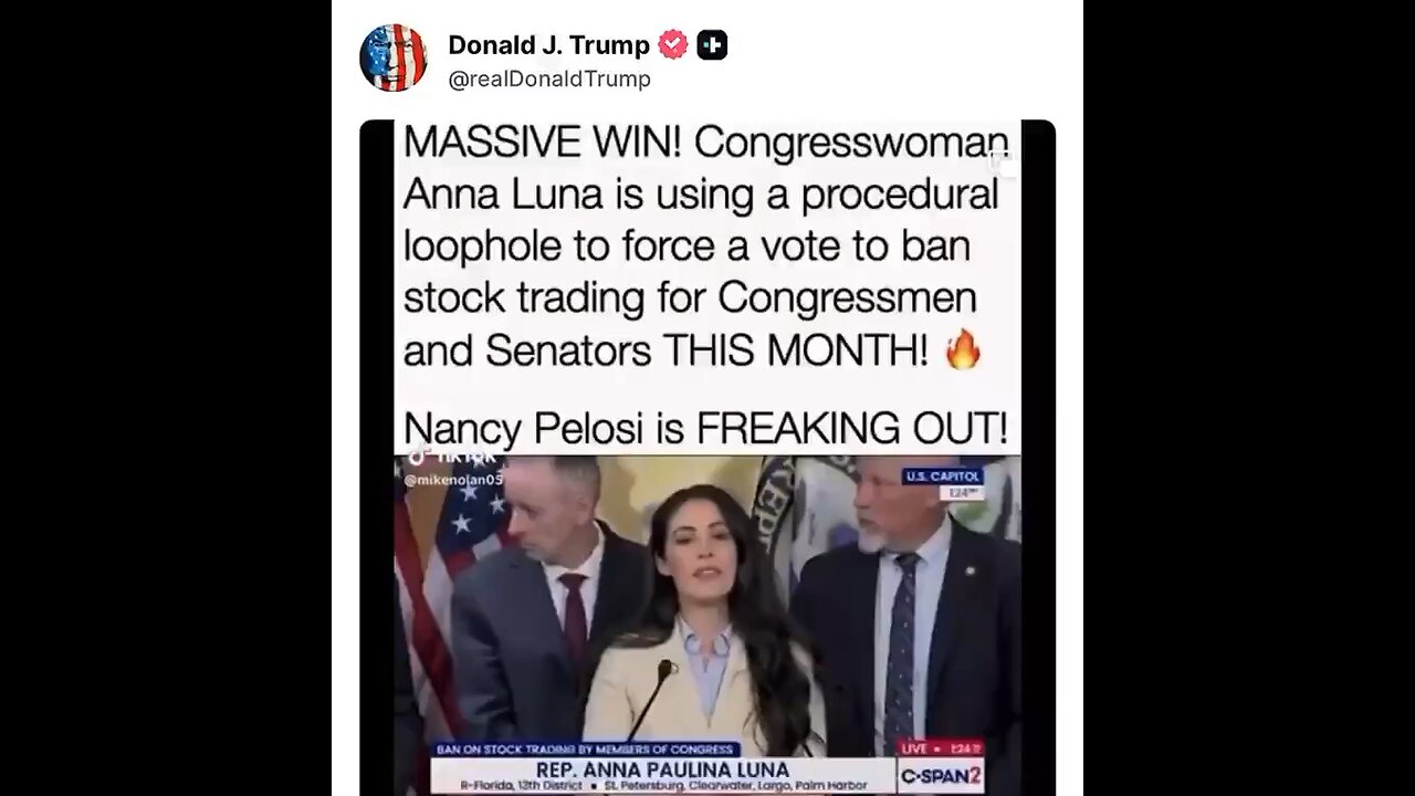 Procedural Loophole To Force A Vote To Ban Stock Trading For Congressman & Senators THIS MONTH!