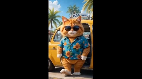 30s of Tropical Cat Vibes 🌴🐱 | Pixar-Style Vacation Chill #Shorts#viral