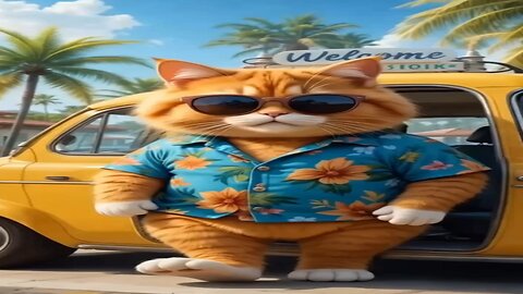 30s of Tropical Cat Vibes 🌴🐱 | Pixar-Style Vacation Chill #Shorts#viral