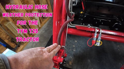 Hydraulic hose weather protection for the TYM T25 Tractor