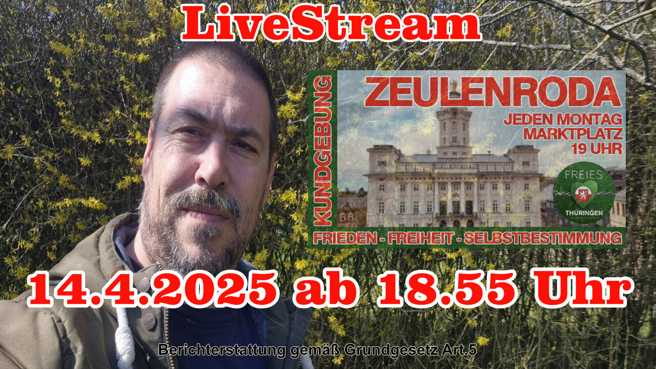 Peace, freedom, self-determination: Live stream from Zeulenroda, April 14, 2025