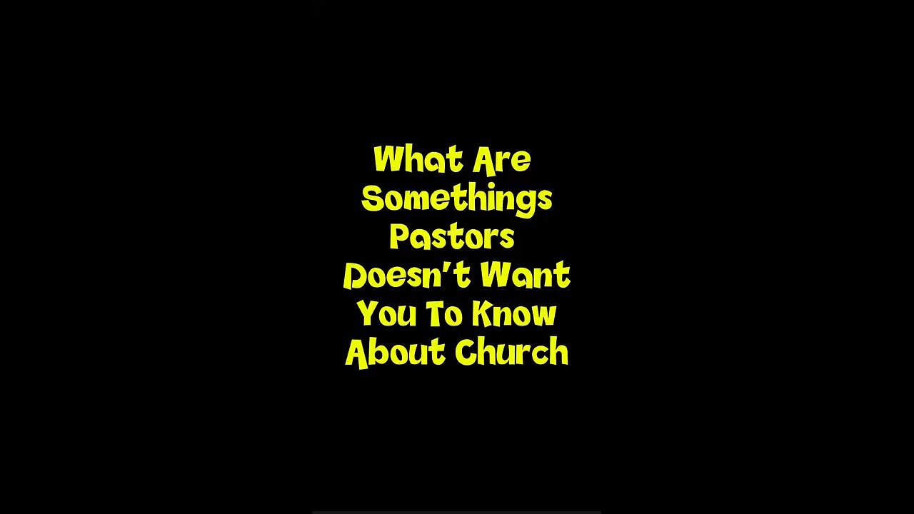 What Pastors Don’t Want You To Know In Church? 😳