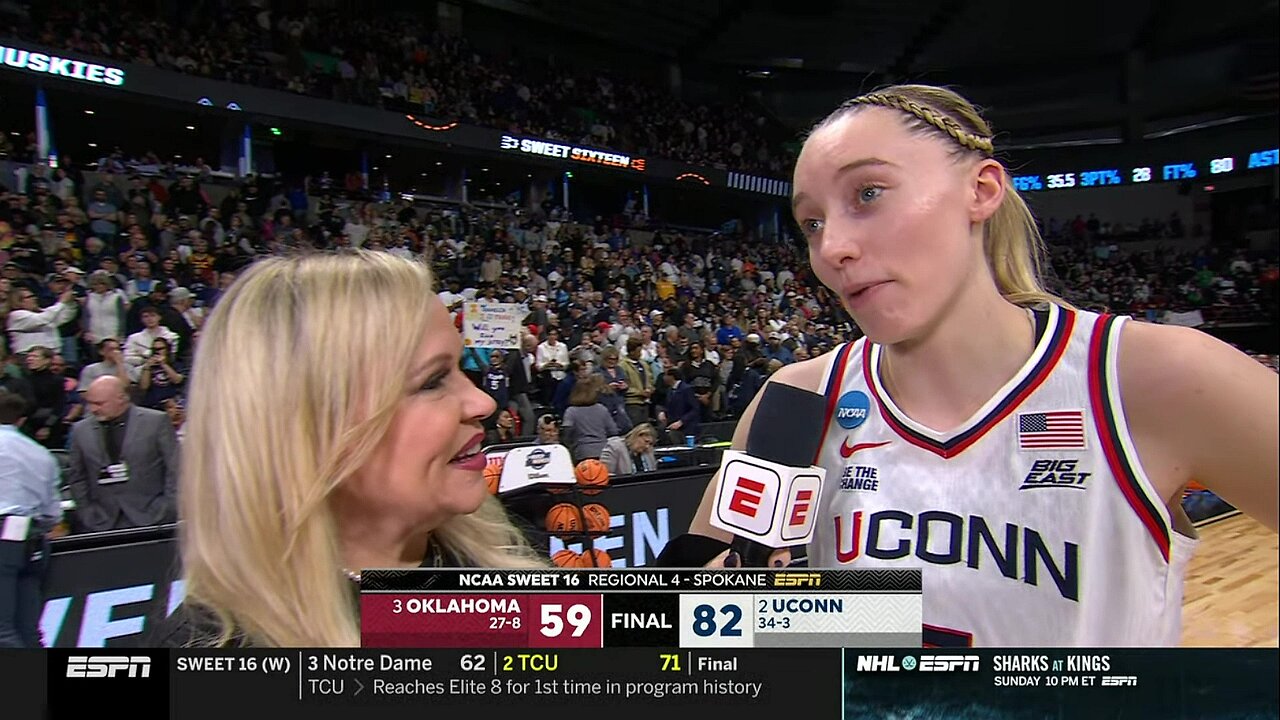 Paige Bueckers after 40pts to reach Elite 8 | NCAA women's basketball tournament, UConn Huskies