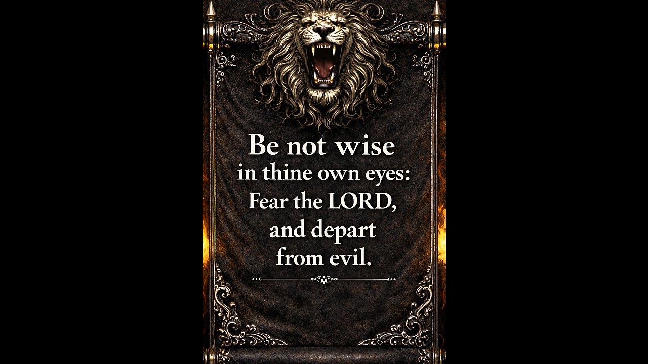 Be not wise in thine own eyes
