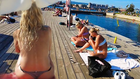 HOT BEACH DAY IN OSLO 4K-NORWAY Beach Walk Summer 2025
