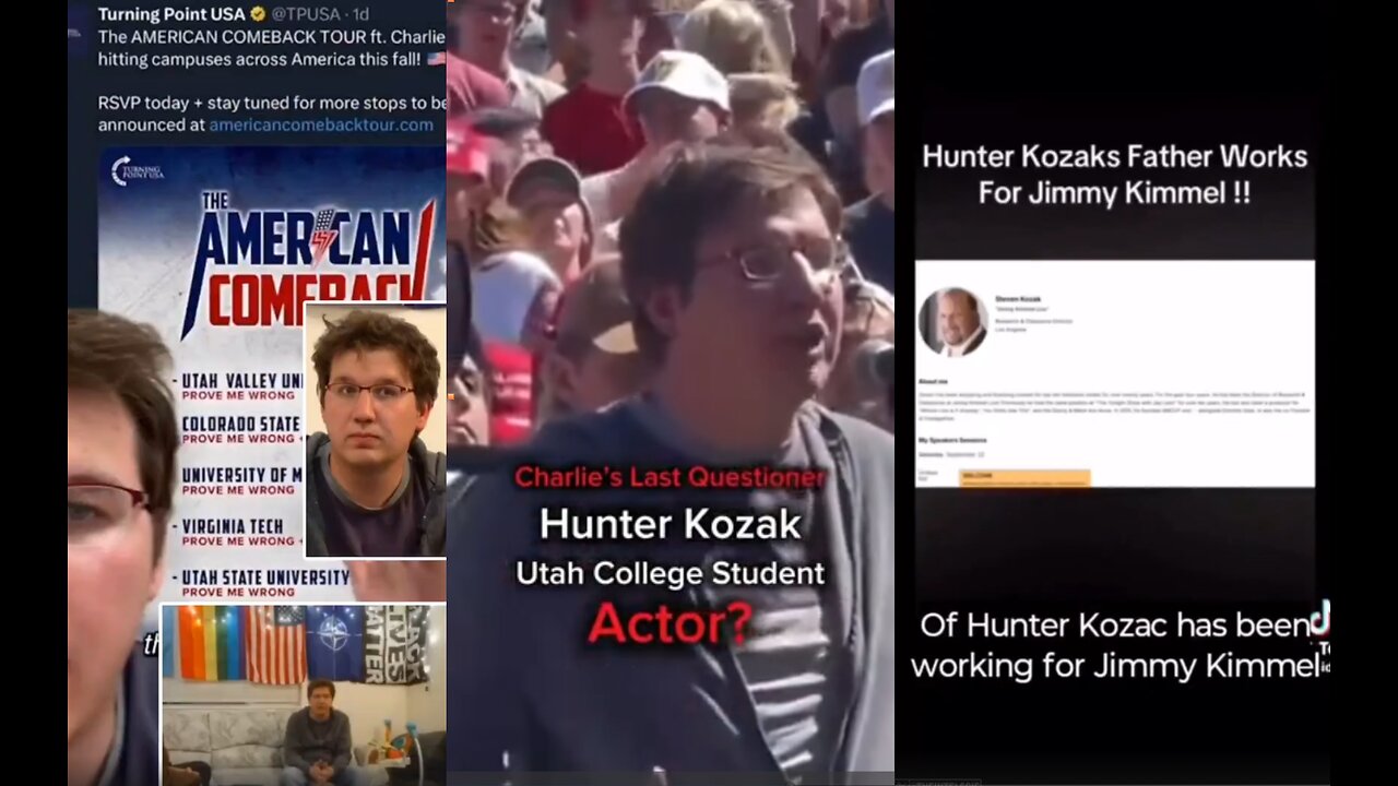 🔺🇺🇸 KIRK HOAX PSYOP: CRISIS ACTOR HUNTER KOZAK
