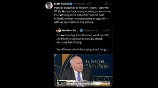 Perfect snapshot of modern "news": a former White House flack masquerading as an anchor interviewing an ex-CIA chief