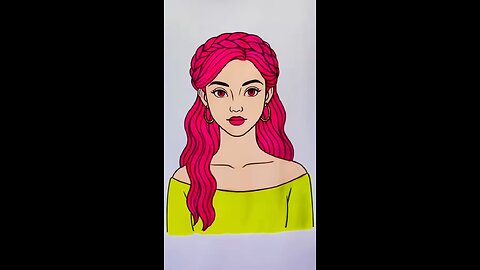 Incredible girl sketching and colouring